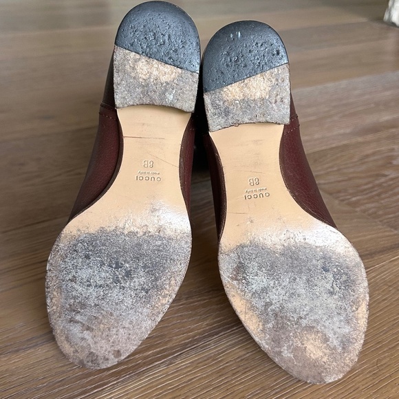 GUCCI Hysteria Accent Pebbled Leather Riding Boot in Brown - Picture 12 of 17